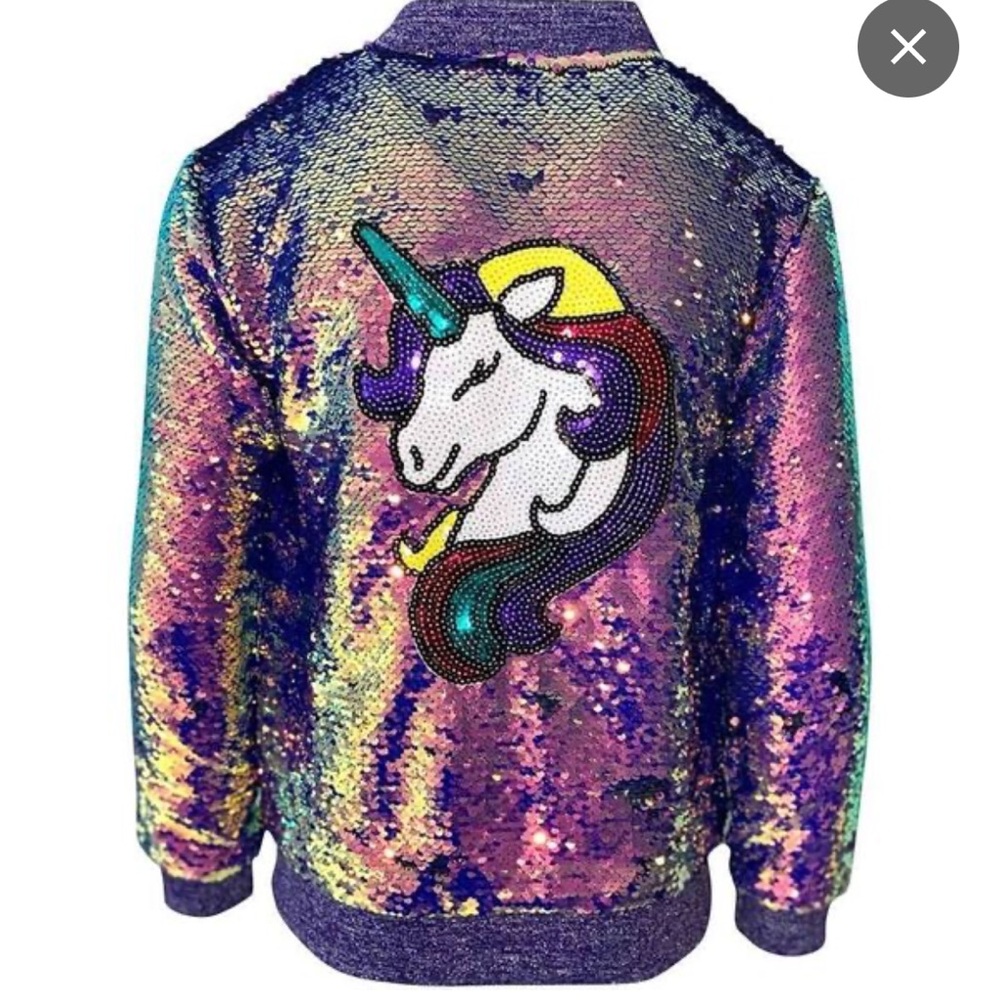 Lola & the Boys - Magic Shimmer Unicorn Bomber Jacket